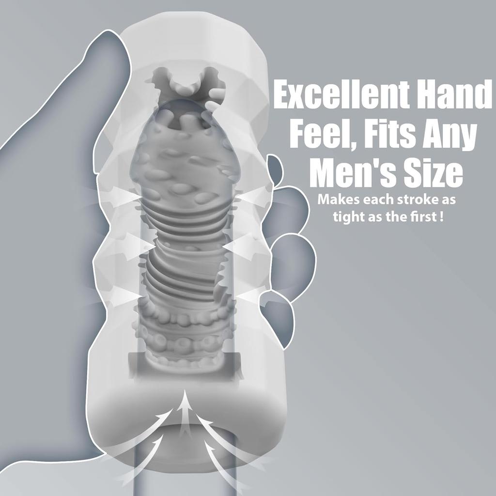 Male Masturbator Sex Toys - Pocket Pussy Stroker, TPE Male Masturbation Sleeve with 3D Textured, Penis Training Blowjob Sex Toy for Men