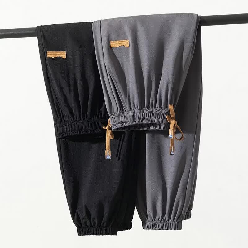 Men's Ice Silk Lightweight Quick-Dry Sports Cropped Pants