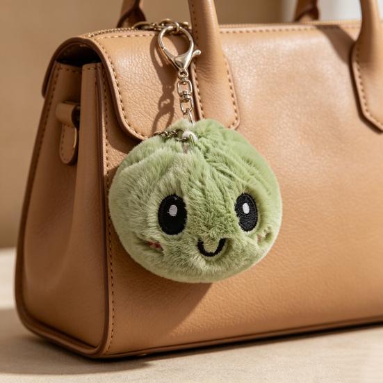 Cartoon gedämpftes Brötchen Plüschtier gefüllte lächelnde Dumpling Puppe Tasche Rucksack Geldbörse Anhänger Schlüsselanhänger Hängende Dekoration
