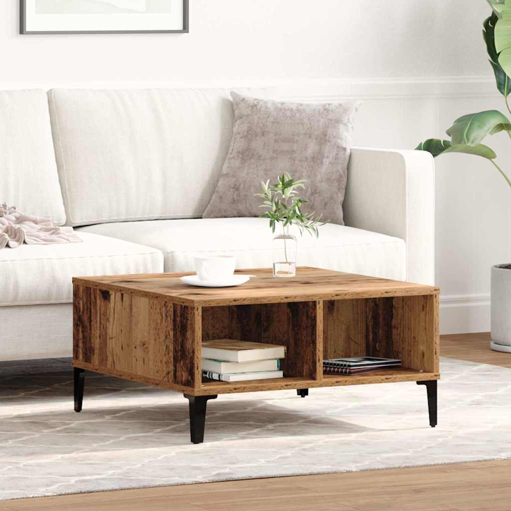 Coffee Table Reclaimed Wood Look 60 X 60 X 30 Cm