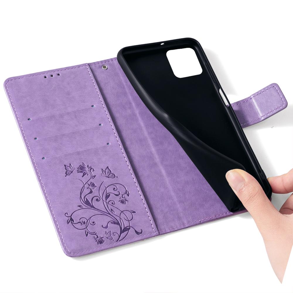 For Xiaomi Redmi Note 13 4G Anti-Scratch Phone Cover PU Leather Case Imprinted Butterfly Floral Stand Phone Shell