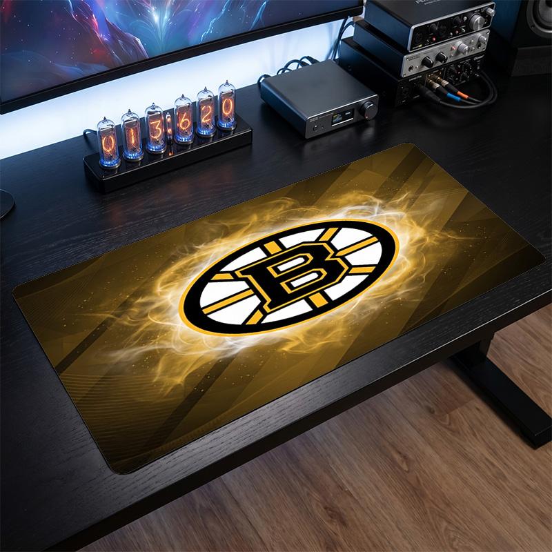 Boston Bruins Pattern Mousepad Anti?Slip Rubber Desk Pad For Gaming Working Desktop Decoration