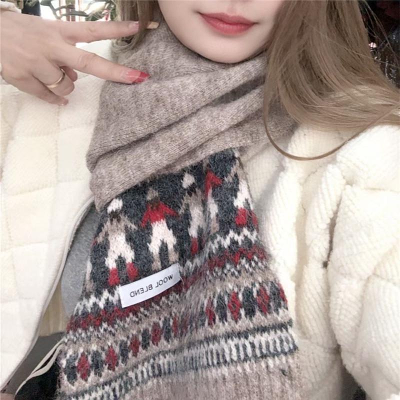 Snood Écharpe Polyvalente en Tricot Mélange Laine pour Femme - Chaud Cadeau d'Hiver Noël