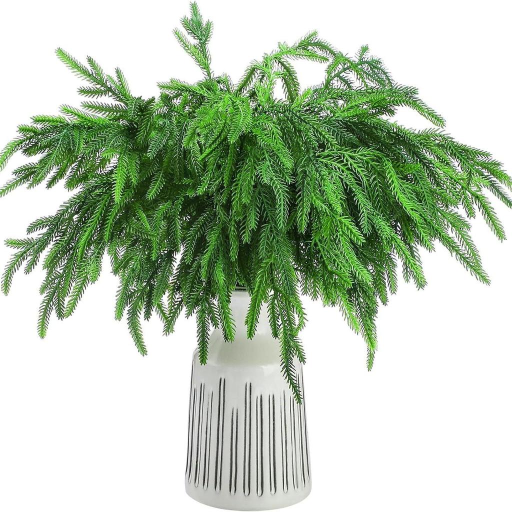 Norfolk Pine Single Branch Christmas Decoration with Soft Rubber Pine Needles