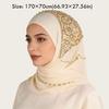 Breathable Muslim Instant Turban Solid Color Islamic Crinkle Shawl New Rhinestone Chiffon Scarf