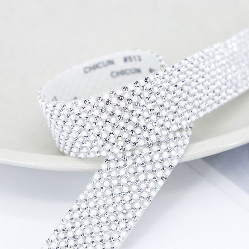 

Самоклеящиеся полоски из жемчуга и страз-бриллиантов для украшений и одежды своими руками 40cm with Double-sided Tape