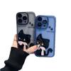 Scarf Black Cat for Apple 17pro Phone Case for IPhone 16pm Metal Frame 15 Creative 14plus