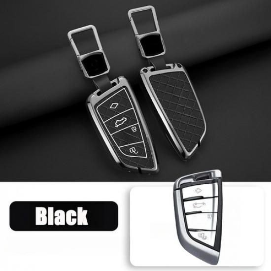 Zinc Alloy Leather Car Key Case Cover For BMW X1 X2 X3 X4 X5 X6 X5M 1 2 3 4 5 6