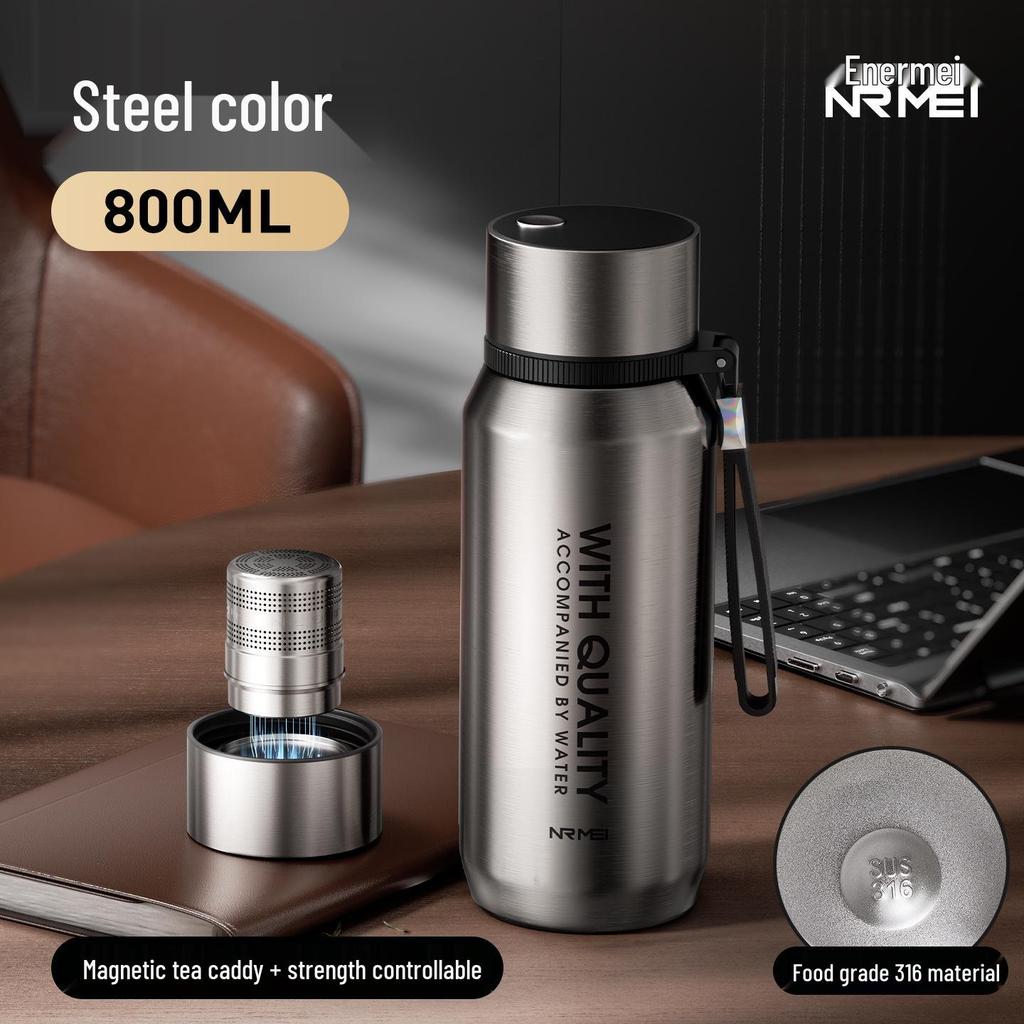 25-Year Men's Insulated Steel Cup: Large Capacity with Magnetic Tea Separator and Infuser