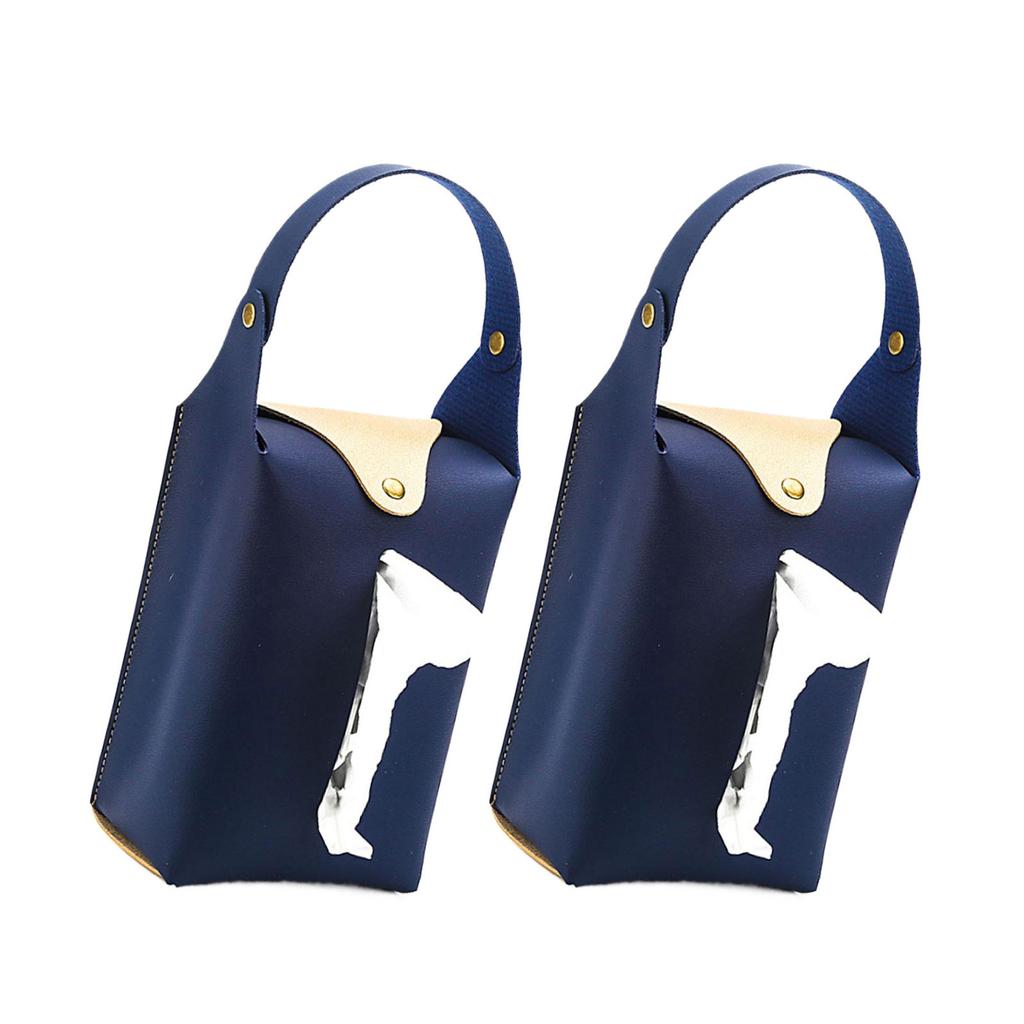 Pack Of 2 PU Leather Hanging Tissue Holder Paper Towel Refill Box for Home and Car Use Stylish Kitchen Napkin Dispenser