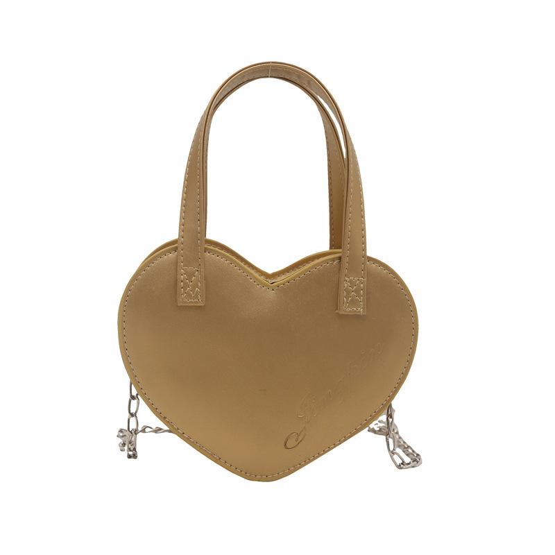 Simple Solid Color Fashion Summer New Sweet Girl Trend Peach Heart Mini Heart Single Shoulder Crossbody Handbag