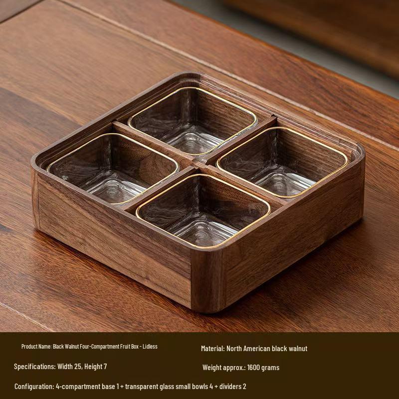 Walnut Wood Multi-Layer Nut and Snack Box