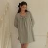 Adowl Flare Ribbon Tie Mini Dress - Khaki