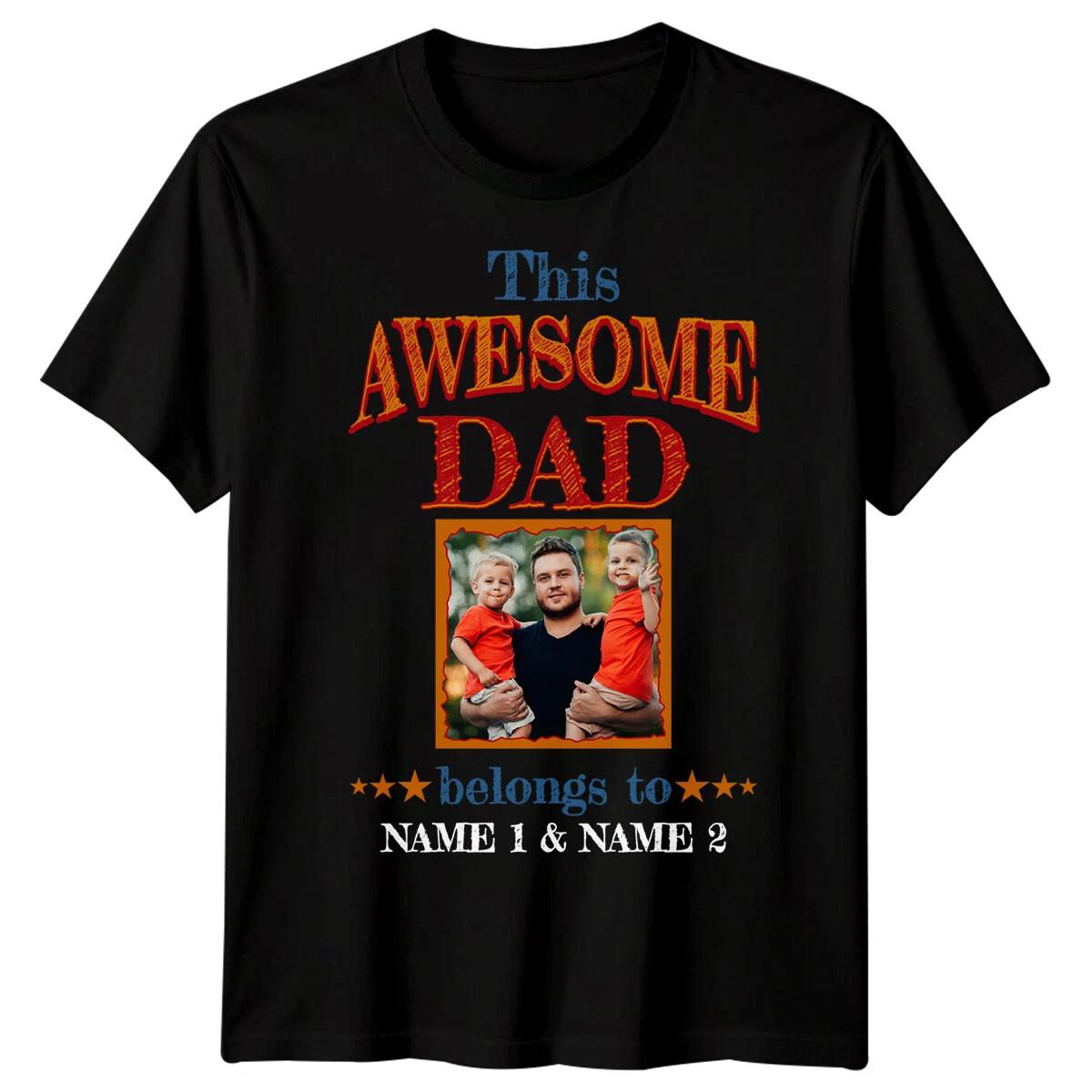 

Personalised Mens This Awesome Dad Funny Fathers Day T-Shirt Tee Best Daddy 1#FD S