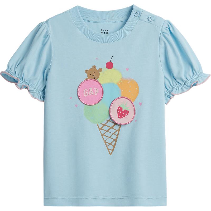 GAP Girl s Moisture-Wicking Bubble Short Sleeve T-Shirt 110 cm (4-5Y) розовый