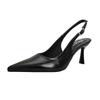 French bag head sandals women's 2025 new summer large size women's shoes pointed high heels thin heels empty high heels single shoes