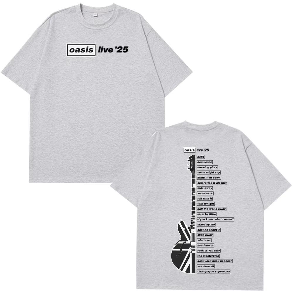 Oasis Live ’25 Wembley Tour Tshirt Fan Merch Summer Top Men Oversized Hip-hop Fashion T-shirts Comfort Casual Man T-shirts Top