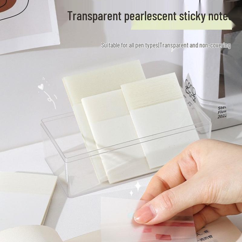 Transparent Sticky Notes: Writable, Adhesive, and Tearable Notepads Perfect for Students To Jot Down Notes and Highlight Key Points.