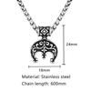 Retro Norse Iris Flower Necklace Men Women Medieval Stainless Steel Viking Runes Fleur-de-lis Pendant Celtic Knot Amulet Jewelry