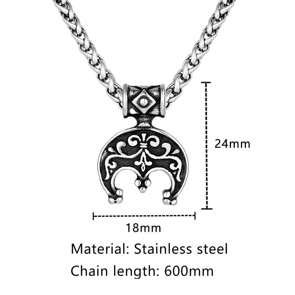 Retro Norse Iris Flower Necklace Men Women Medieval Stainless Steel Viking Runes Fleur-de-lis Pendant Celtic Knot Amulet Jewelry