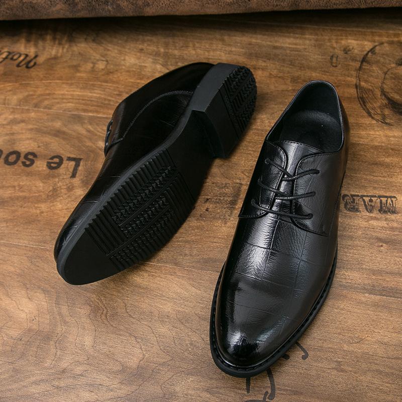 Leather shoes men's 2025 spring and autumn new business casual leather shoes men's British pointed leather shoes