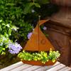 Creative 3D Sailing Ship Iron Art Plant Desktop Decoration Flower Pot Garden Decoration Ornament