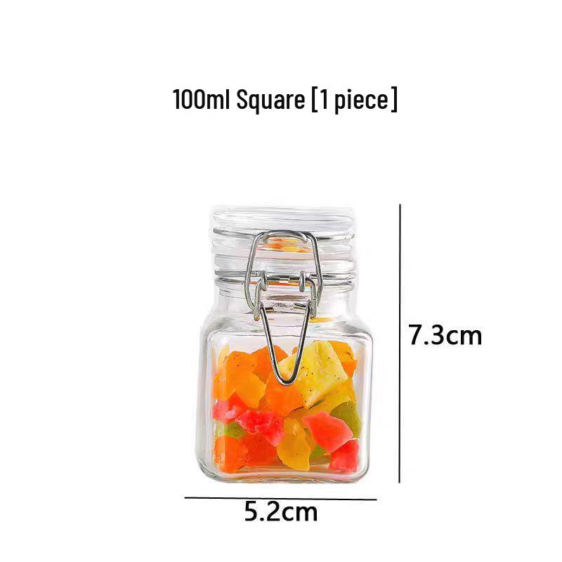 Transparent Glass Seasoning Jar with Open-Hole Lid for Kitchen Condiments