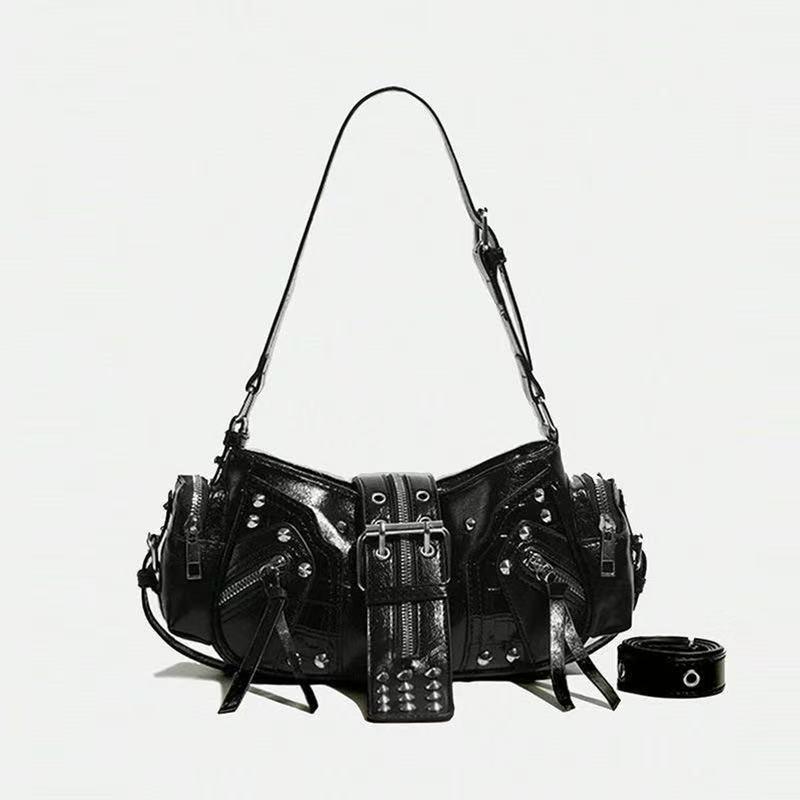 2026 Amerikanische Retro Y2K Mode Handtasche: Pendel-Einschulter-Umhänge-Motorradtasche