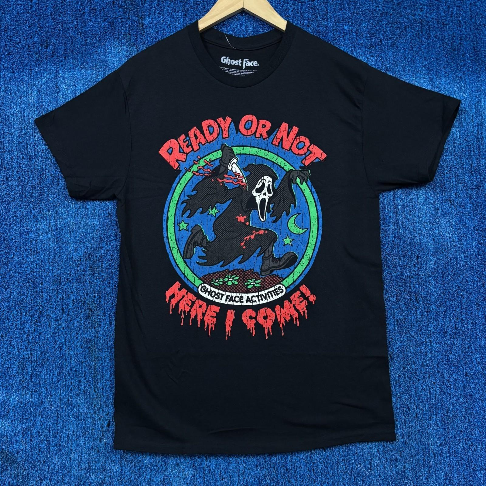 Scream Ready Or Not Ghost Face Horror Movie T-shirt Size Medium Unisex T-Shirt XXXL