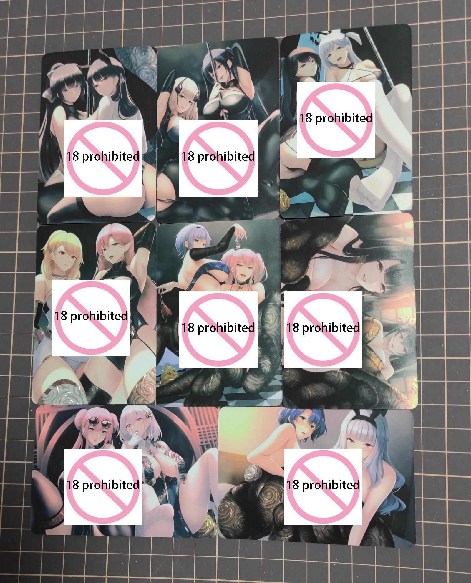 

diy 9pcs/kit Azur Lane Self Control Collect Signature Trading Flash Card Animation Animation Design Xmas Present Plaything