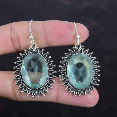 Faceted Apatite Earring Genuine Gemstone Earring 925 Sterling Silver Earring Real Apatite Jewelry Brand New Handmade Earrings Wedding Gifts