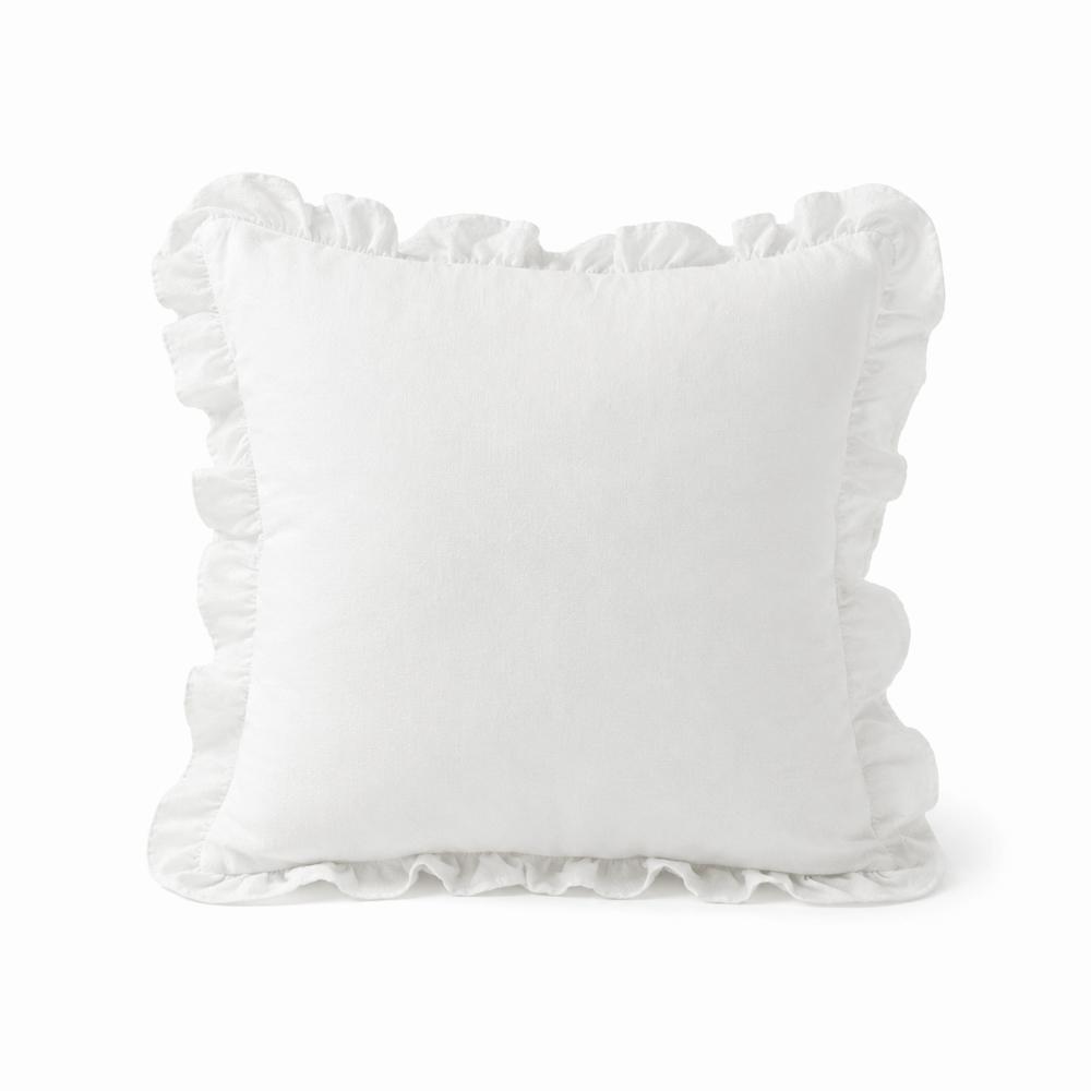 Plaid Print Ruffled Edge Pillowcase Soft Cotton Art Cushion Cover  Home Decoration
