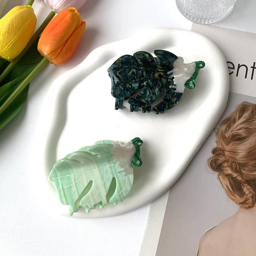 1pc New Lotus Leaf Frog Grip Clip Fashion Cartoon Ginkgo Leaf Hair Clip Animal Shark Clip Hair Accessories