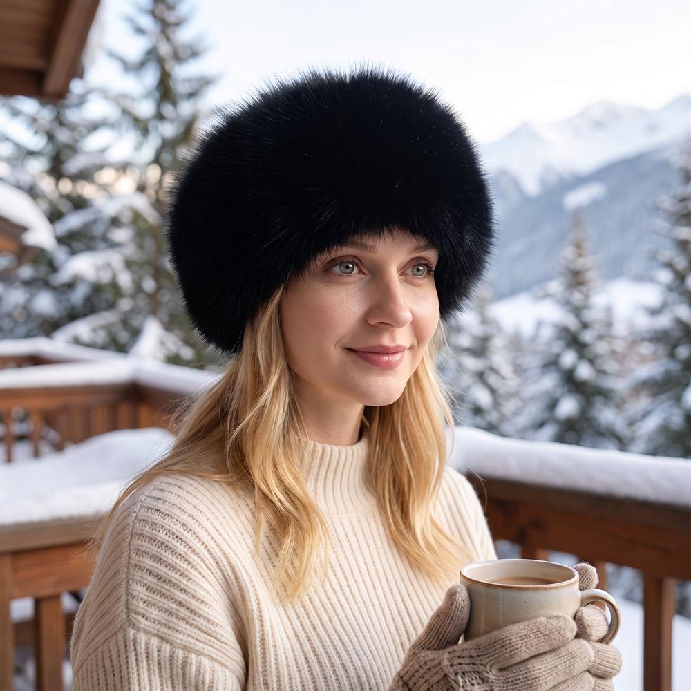 Imitation Fur Artificial Fur Hat Warm Fluffy Hat Winter Elastic Headband Winter Hair Accessories