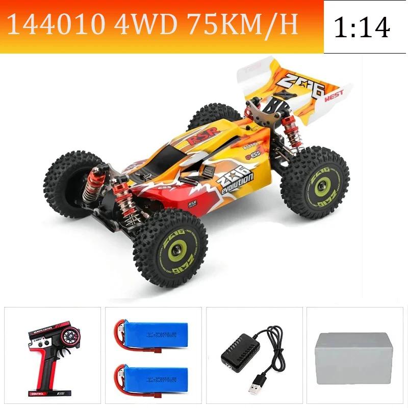 WLtoys144010 4WD Model with A Top Speed of 75 Km/h 1:14 Scale, High-speed Remote-controlled Off-road Drifting Racing Car for Boy