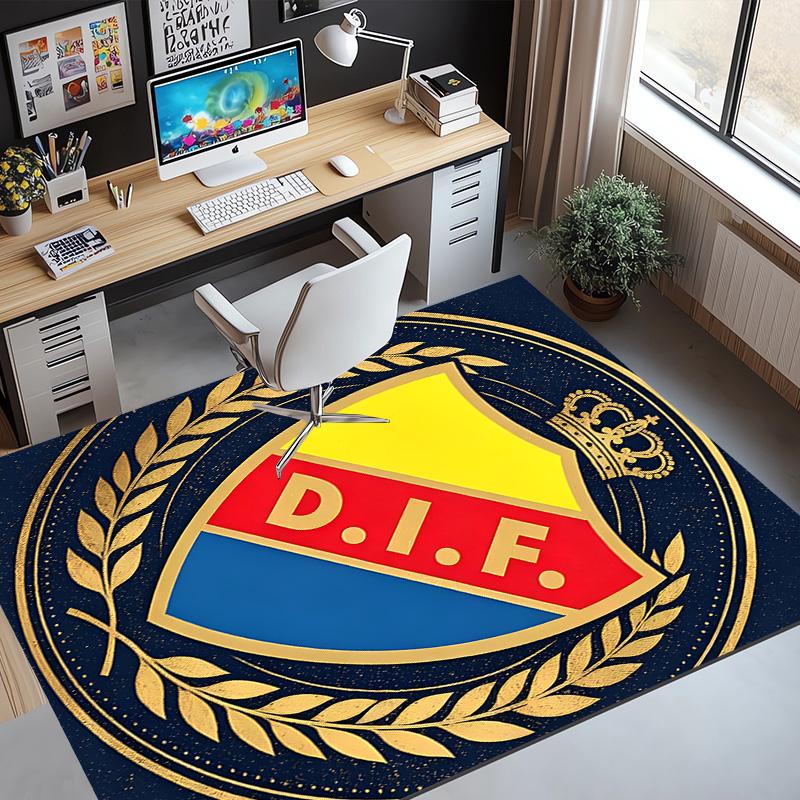 Djurgardens IF Pattern Rug, Indoor/Outdoor Mat, for Picnic, Gameroom, Bedroom, Office, Living Room, Home Decor Carpet, Birthday Gift
