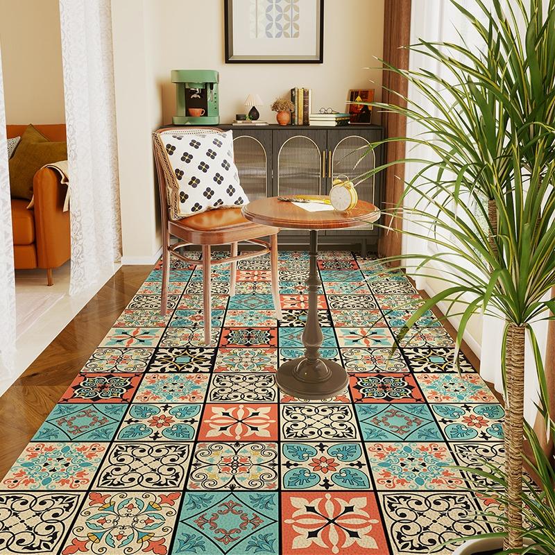 

Большой коврик для пола на балконе из ПВХ кожи, водонепроницаемый, нескользящий, длинный ковер, ковры в американском стиле для украшения дома, коврики для кухни 1pc 50x80cm