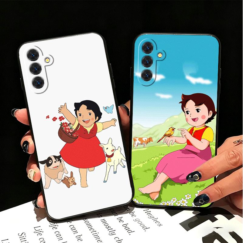 Heidi Cartoon Cute Soft Phone Case for Samsung A17 A37 A57 A16 A26 A36 A56 A15 A25 A35 A55 A14 A24 A34 A54 A13 A23 A33 A53 A52 A