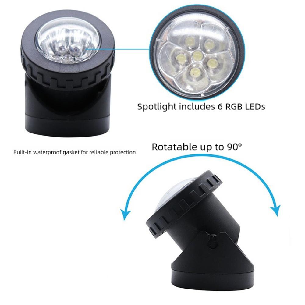 Solar Pond Lights Outdoor Solar Lawn Garden Landscape Lights Waterproof Energy-Saving LED Ground Aquatic Pool Lights