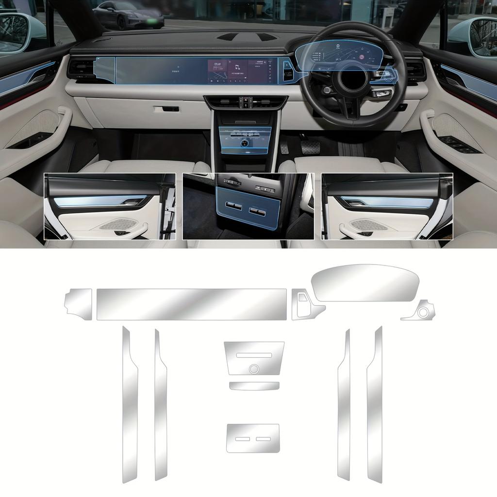 For Porsche Macan 2024 Car Interior Accessories Center Console Gear Panel Navigation Screen TPU Anti-Scratch Protective Film