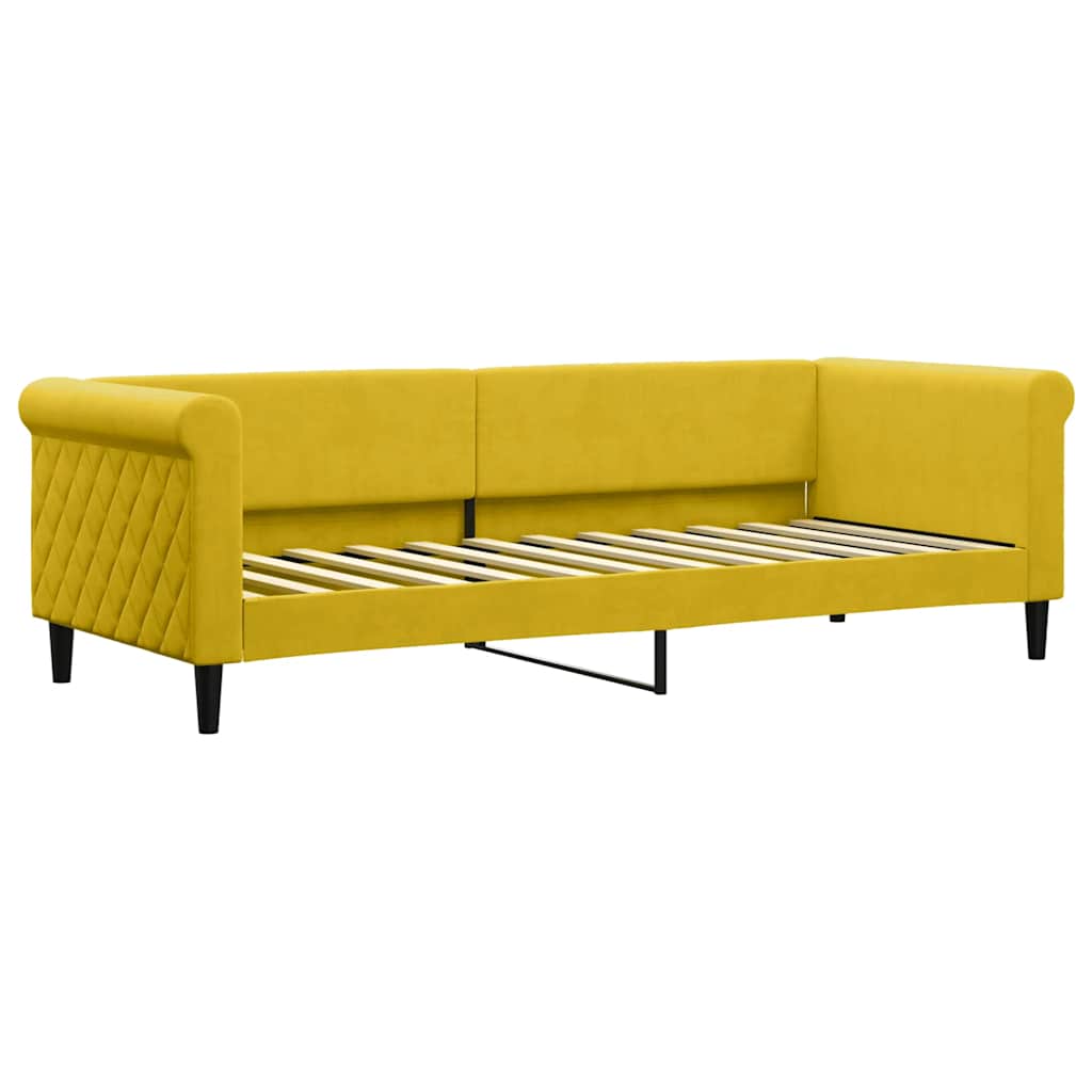 Daybed Yellow 80x200 Cm Velvet