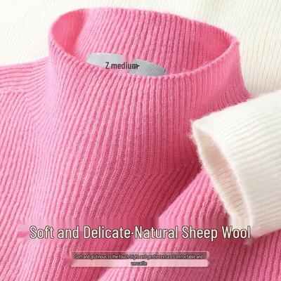 Women's Semi-High Neck Gradient Wool Sweater