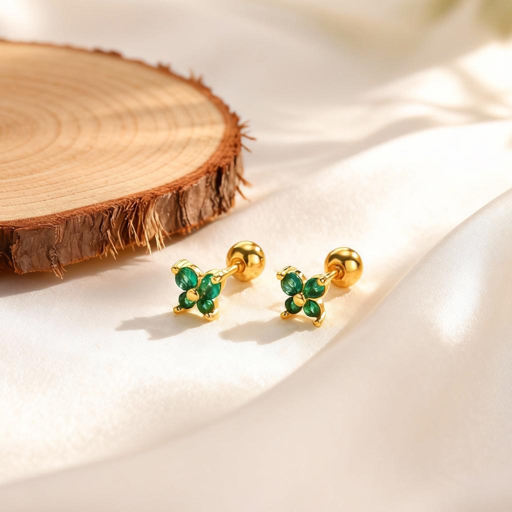 Mini Dainty White Zirconia Butterfly Stud Earrings for Women Girls,Stainless Steel Zircon Earrings,Gold Plated Exquisite Jewelry