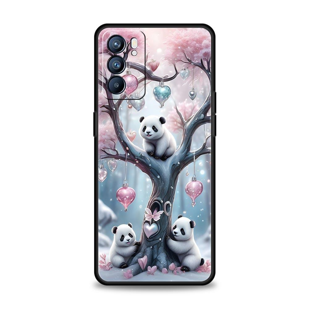 Baby Panda Phone Case For Oppo Reno 13 12 11 10 7 F Find X5 X6 A98 A80 A79 A78 A57 A54 A31 A17 Pro 5G Soft TPU Cover Fundas Bags
