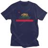 Modny T-shirt z Flagą Republiki Kalifornii Unisex Krótki Rękaw 1846 Flaga Stanu Kalifornia T-shirt z Niedźwiedziem Czysta Bawełna Letnie Koszulki