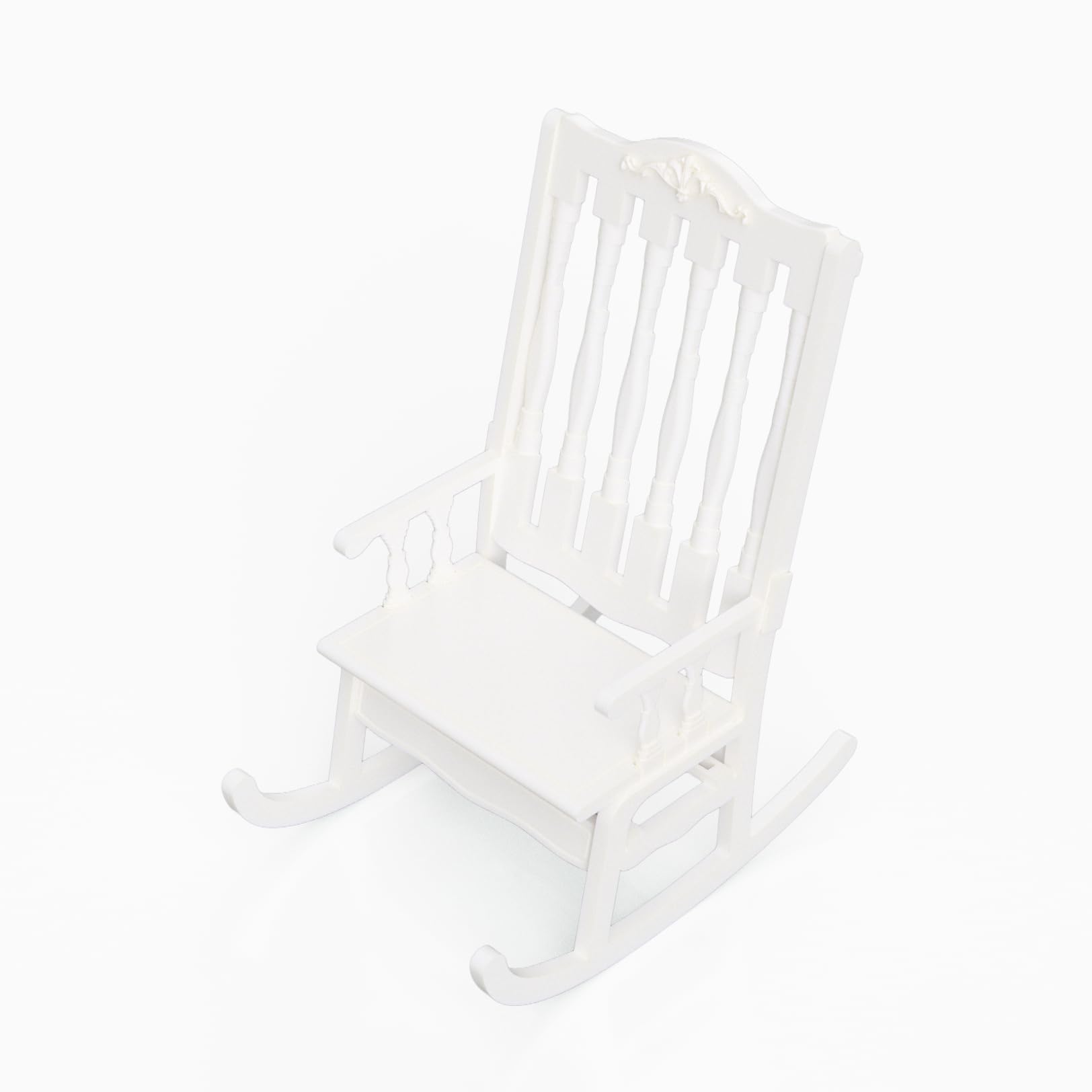 

rocking SDGs scale dollhouse handmade antique wooden furniture for dolls and dolls Japanese-made chair, 1/6 miniature, (Sculpture 2) белый