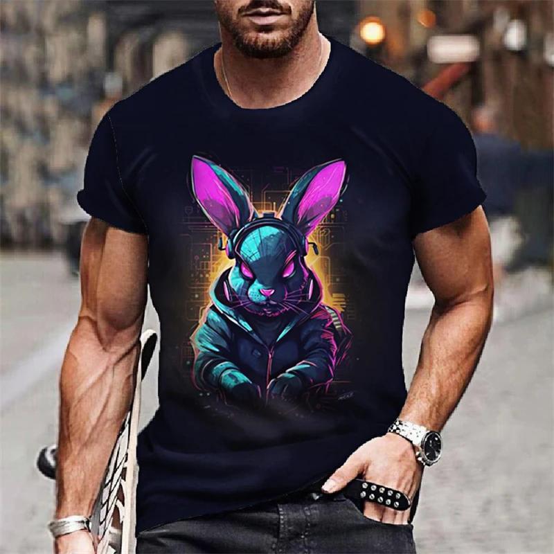 Summer Animals Pattern 3D Print T-shirts Harajuku Style Hip Hop Street Short Sleeve Outdoor Sports Quick Dry Breathable Fashion Men's T-shirts
