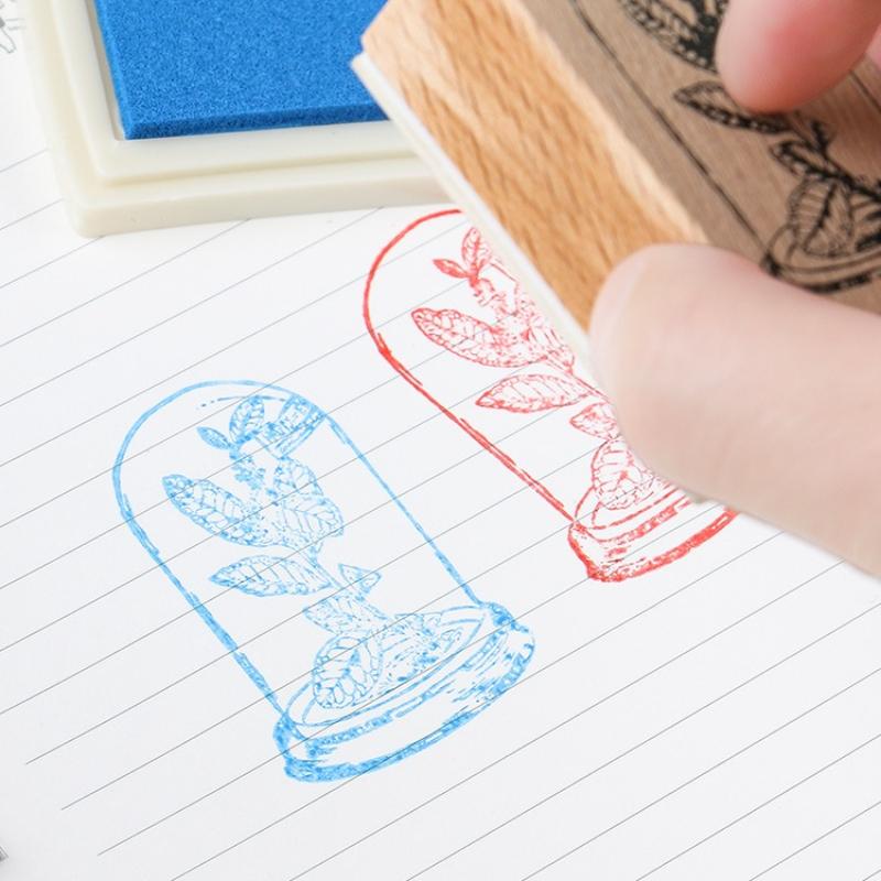 Gift Stationery Seal Companion Large Square Concave Waist 15color Monochrome Ink Pad Finger Painting Ink Pad Hand Account