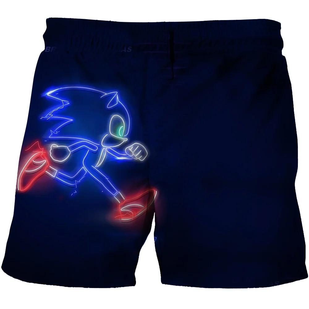 2025 Pantaloni de plajă MINISO pentru copii 4-14A Pantaloni scurți Sonic 2 Fete Băieți Pantaloni Harajuku Pentru Copii Imprimeu Desene Animate 3D Pantaloni Kdis