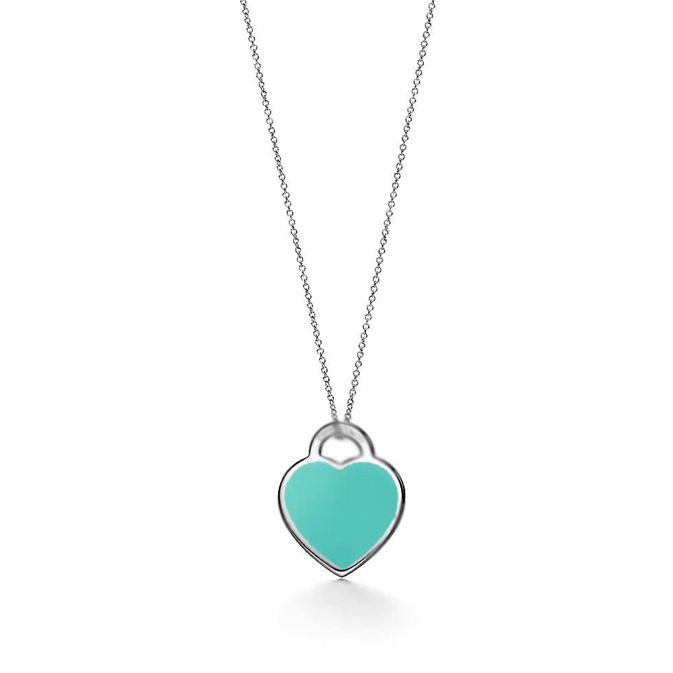 Heart-Shaped Enamel Cross Chain Necklace with Peach Heart Beads for Women - Fashionable Classic Style